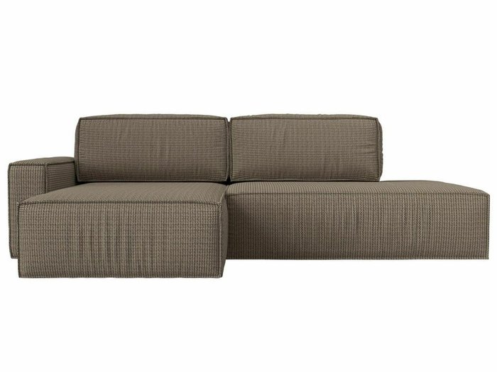 Угловой диван-кровать Прага модерн бежево-коричневого цвета левый угол - купить Угловые диваны по цене 78999.0