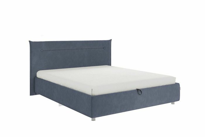 Кровать Альба 160х200 темно-синего цвета с подъемным механизмом