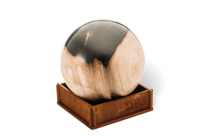 Декоративный шар из окаменелого дерева 383671 - купить Фигуры и статуэтки по цене 5150.0
