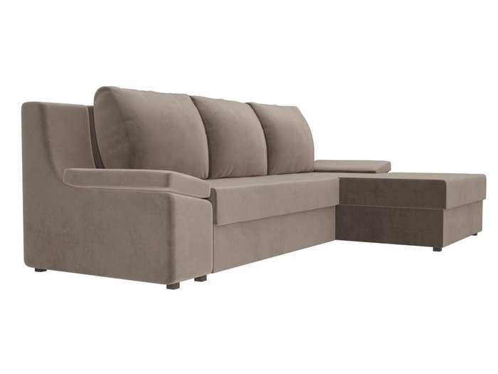 Угловой диван-кровать Челси светло-коричневого цвета - лучшие Угловые диваны в INMYROOM
