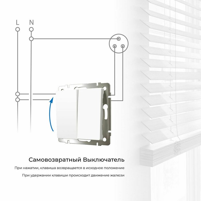 Выключатель двухклавишный с самовозвратом белый W1122401 Встраиваемые механизмы белые - купить Выключатели по цене 1470.0 Выключатель двухклавишный с самовозвратом белый W1122401 Встраиваемые механизмы белые - купить Выключатели по цене 1470.0