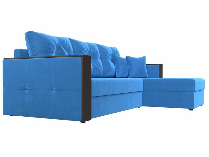 Угловой диван-кровать Валенсия голубого цвета правый угол - лучшие Угловые диваны в INMYROOM