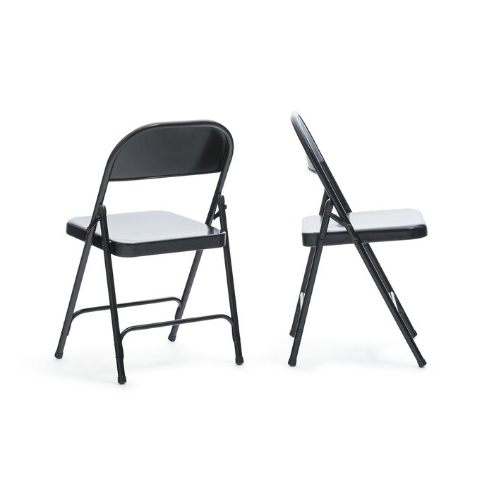 Комплект из двух стульев складных Peseta черного цвета - купить Обеденные стулья по цене 7049.0
