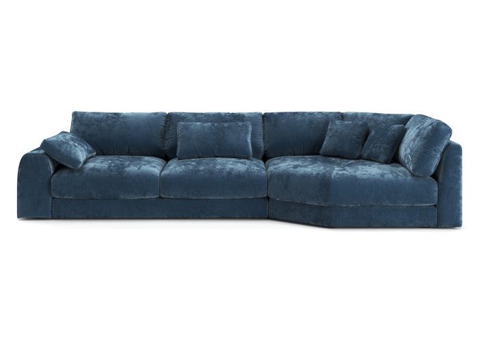Диван-кровать Island синего цвета с правым шезлонгом - купить Прямые диваны по цене 235220.0