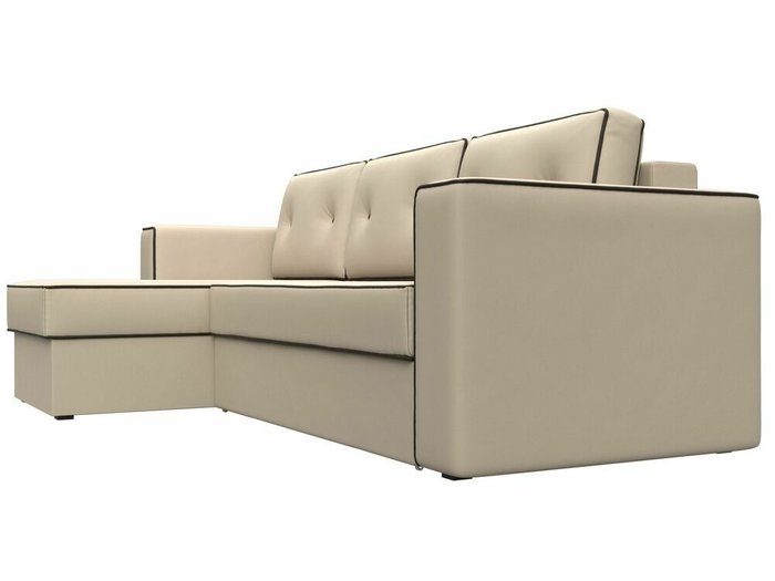 Угловой диван-кровать Принстон бежевого цвета (экокожа) левый угол - лучшие Угловые диваны в INMYROOM