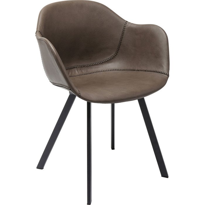 Стул с подлокотниками Lounge коричневого цвета - купить Обеденные стулья по цене 43420.0
