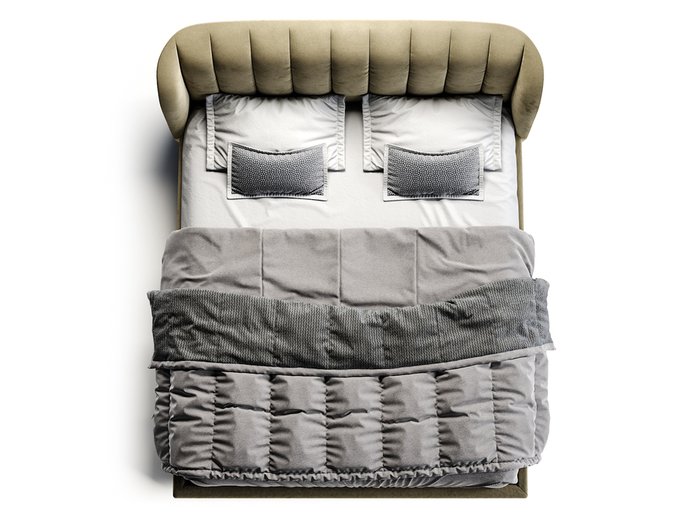 Кровать Tulip серо-бежевого цвета 180х200 - купить Кровати для спальни по цене 144900.0