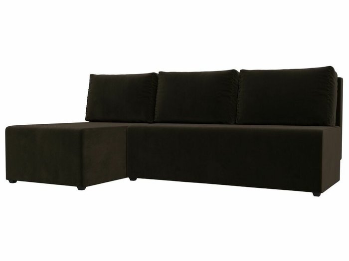 Угловой диван-кровать Поло коричневого цвета левый угол