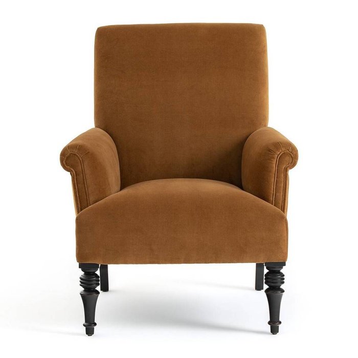 Кресло из велюра Diane коричневого цвета - купить Интерьерные кресла по цене 65687.0