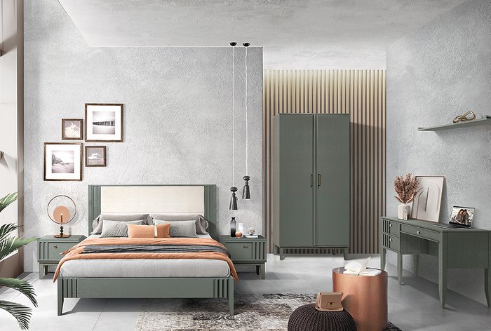 Кровать Chicago 140х200 серого цвета - лучшие Кровати для спальни в INMYROOM