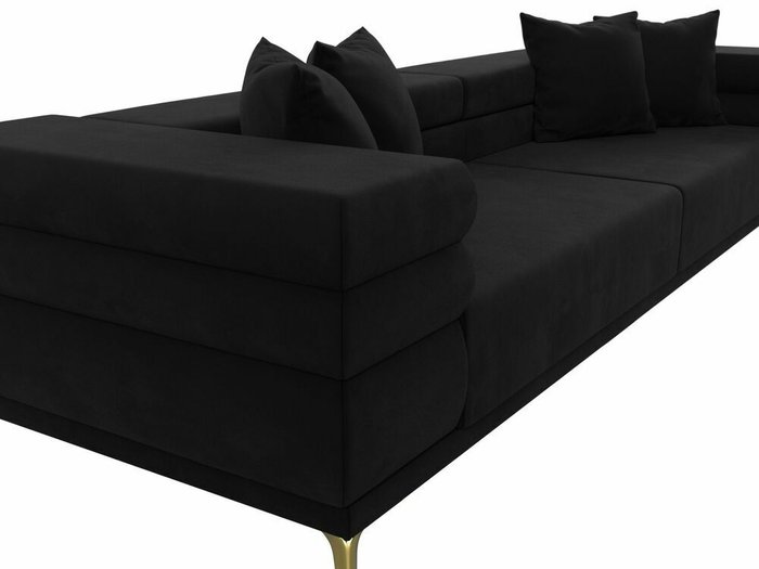 Прямой диван-кровать Лига 021 черного цвета  - лучшие Прямые диваны в INMYROOM