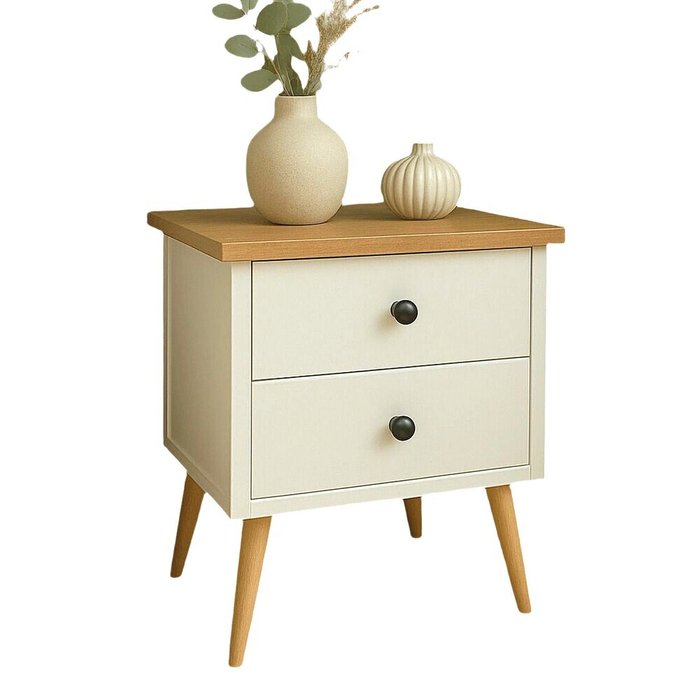 Тумба прикроватная Simple молочного цвета