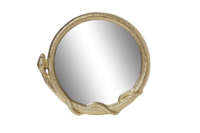  Зеркало декоративное Змея золотого цвета