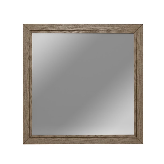 Настенное зеркало Линии 80х80 коричневого цвета