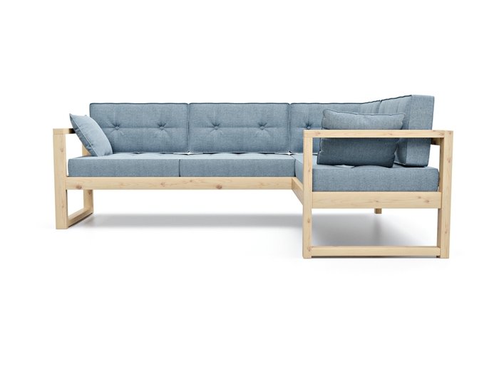 Угловой диван Астер с обивкой из голубой рогожки - купить Угловые диваны по цене 49990.0