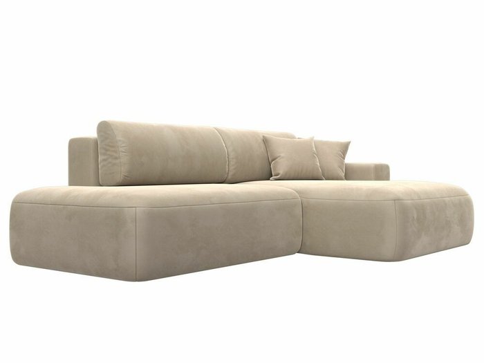 Угловой диван-кровать Лига 036 Модерн бежевого цвета правый угол - лучшие Угловые диваны в INMYROOM