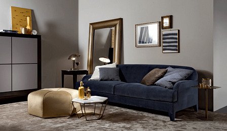 Диван St. Germain синего цвета - купить Прямые диваны по цене 495560.0