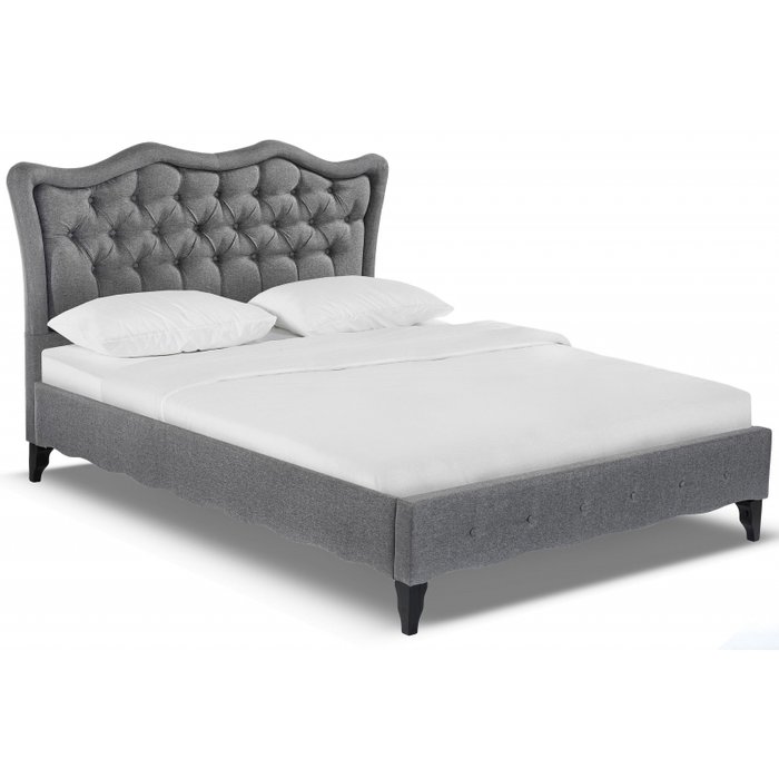 Кровать двуспальная Mabel 160х200 серого цвета