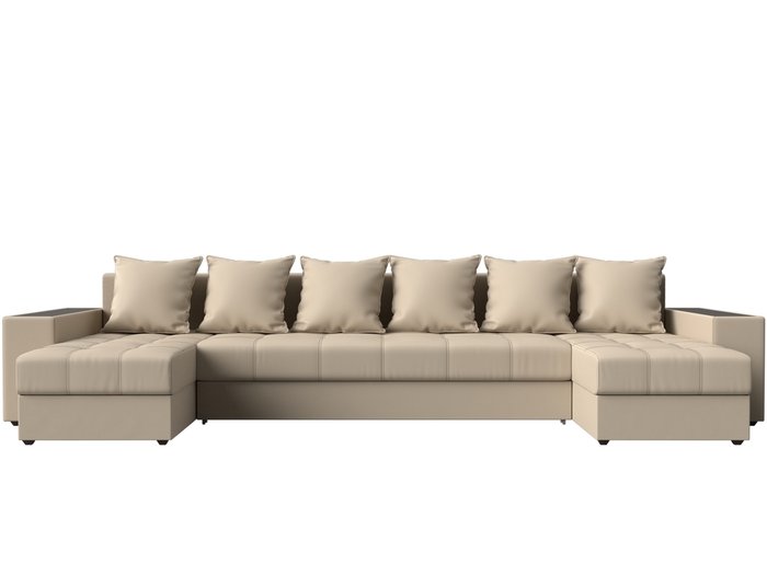 Уловой диван-кровать Дубай бежевого цвета (экокожа) - купить Угловые диваны по цене 75999.0