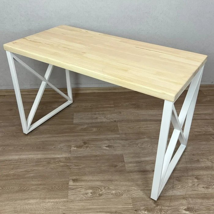 Обеденный стол Loft 130х60 на металлических ножках белого цвета - купить Обеденные столы по цене 15460.0