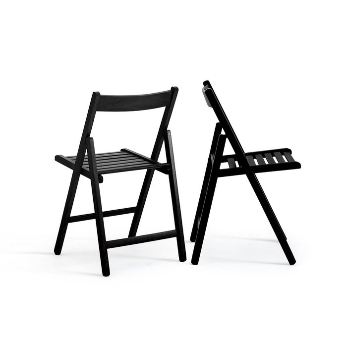 Комплект из двух складных стульев Yann черного цвета - купить Обеденные стулья по цене 7421.0