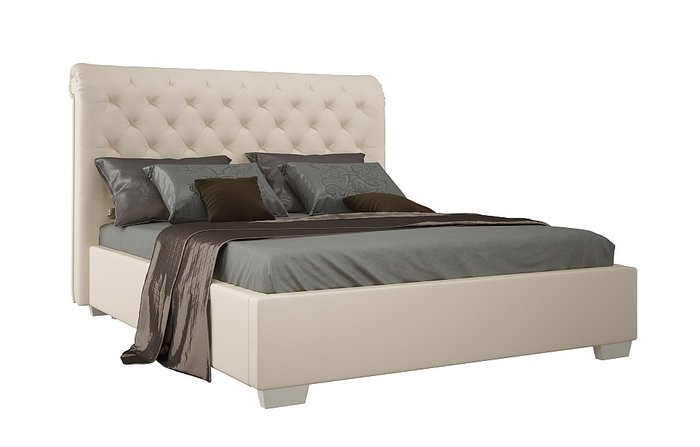 Кровать мягкая Изотта 160х200 бежевого цвета - купить Кровати для спальни по цене 55890.0