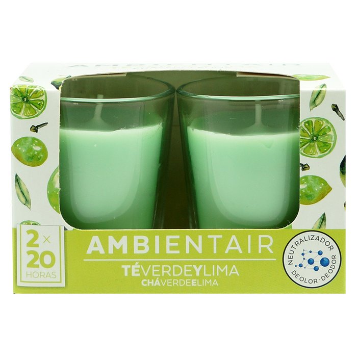 Набор из двух ароматических свечей Зеленый чай и лайм