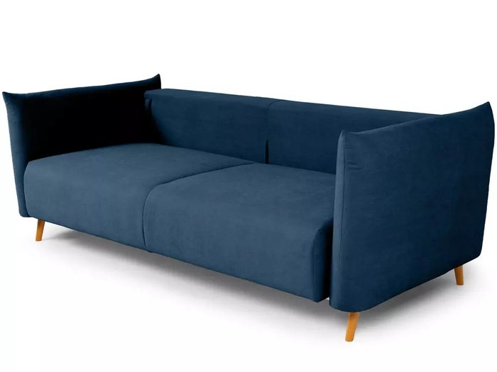 Диван-кровать Menfi темно-синего цвета с бежевыми ножками - лучшие Прямые диваны в INMYROOM