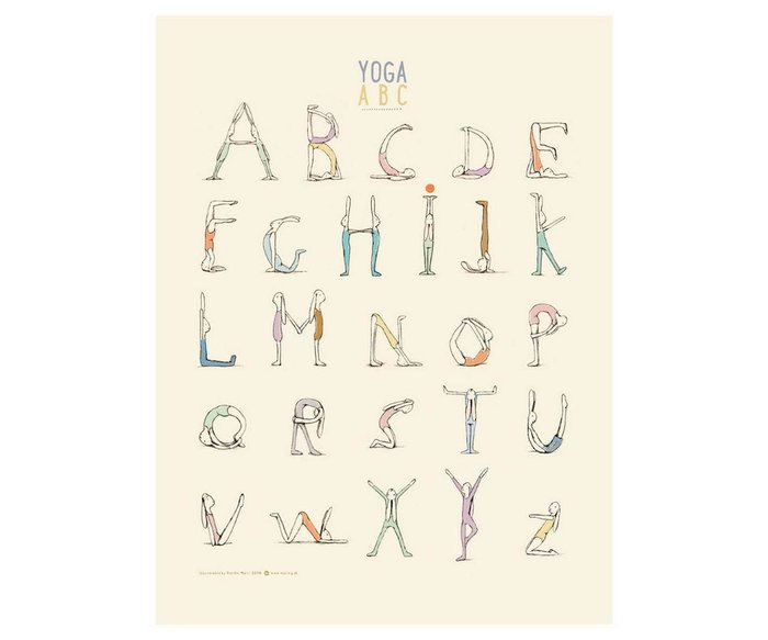 Постер Yoga Alphabet на бумаге