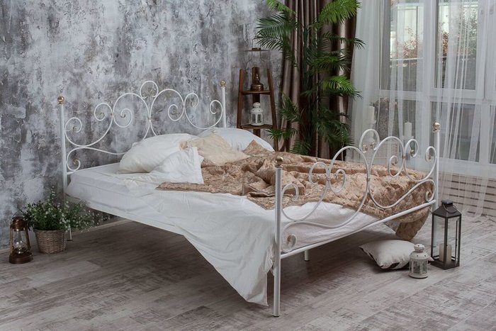 Кованая кровать Флоренция 1.6 с двумя спинками 160х200 - лучшие Кровати для спальни в INMYROOM