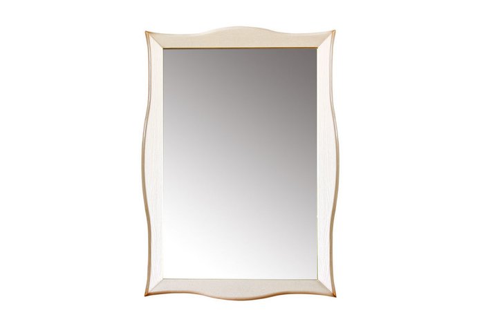 Зеркало настенное Трио белого цвета с золотой платиной