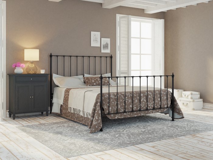 Кровать Париж 160х200 черно-глянцевого цвета - купить Кровати для спальни по цене 75007.0