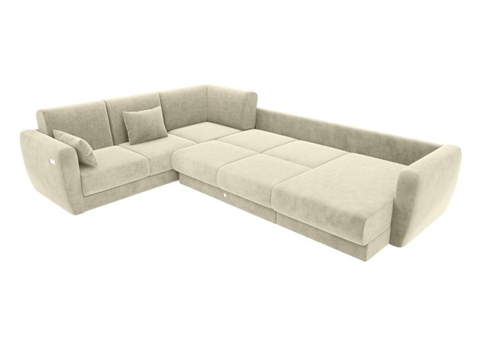 Модульный угловой диван-кровать серо-бежевого цвета - лучшие Угловые диваны в INMYROOM