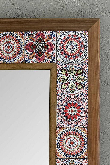 Настенное зеркало 43x43 с каменной мозаикой и композитным основанием - лучшие Настенные зеркала в INMYROOM