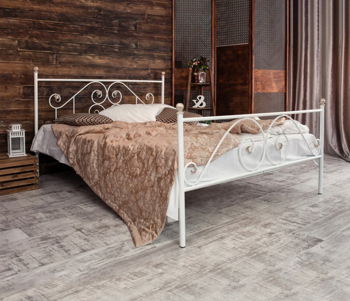 Кованая кровать Камелия 160х200 белого цвета - лучшие Кровати для спальни в INMYROOM