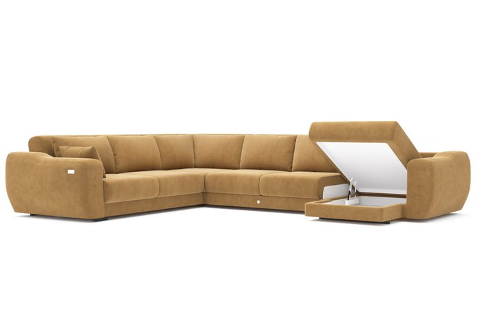 Модульный угловой диван-кровать бежевого цвета - купить Угловые диваны по цене 400000.0