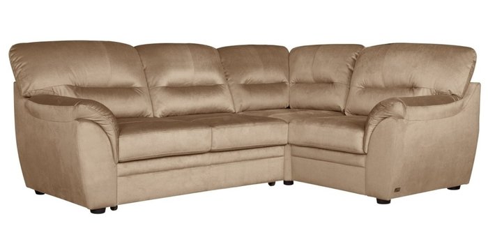 Угловой диван-кровать Атлантик с тумбой Tudor Nougat коричневого цвета - купить Угловые диваны по цене 54000.0