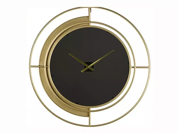Часы настенные Black circle Aviere черно-золотого цвета Часы настенные Black circle Aviere черно-золотого цвета