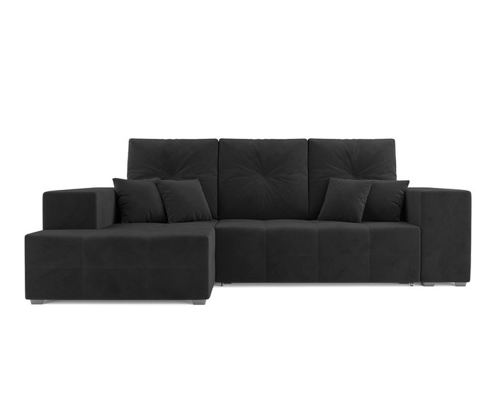 Угловой диван-кровать Монреаль черного цвета левый угол - купить Угловые диваны по цене 39990.0