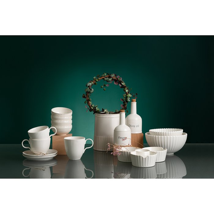 Набор из двух чайных пар из коллекции Kitchen spirit белого цвета  - купить Чашки по цене 2390.0