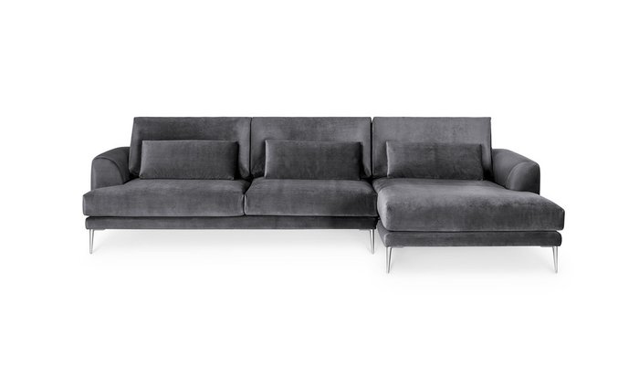 Угловой диван Coffee темно-серого цвета