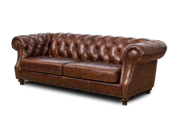 Кожаный диван букингем - купить Прямые диваны по цене 130000.0