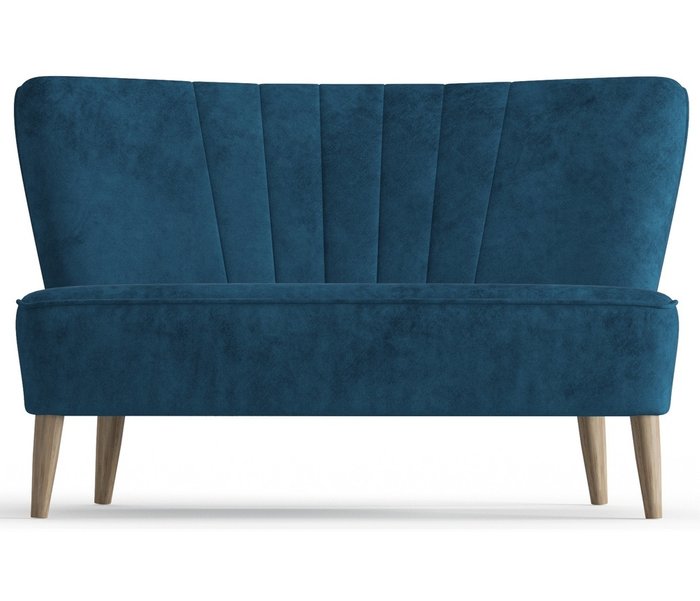 Диван из велюра Пальмира синего цвета - купить Прямые диваны по цене 21990.0