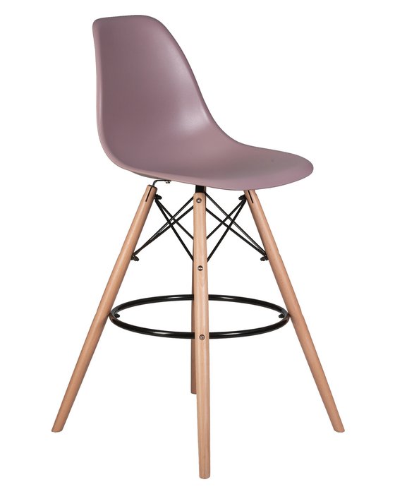 Стул барный сиреневого цвета на деревянных ножках - купить Барные стулья по цене 4990.0