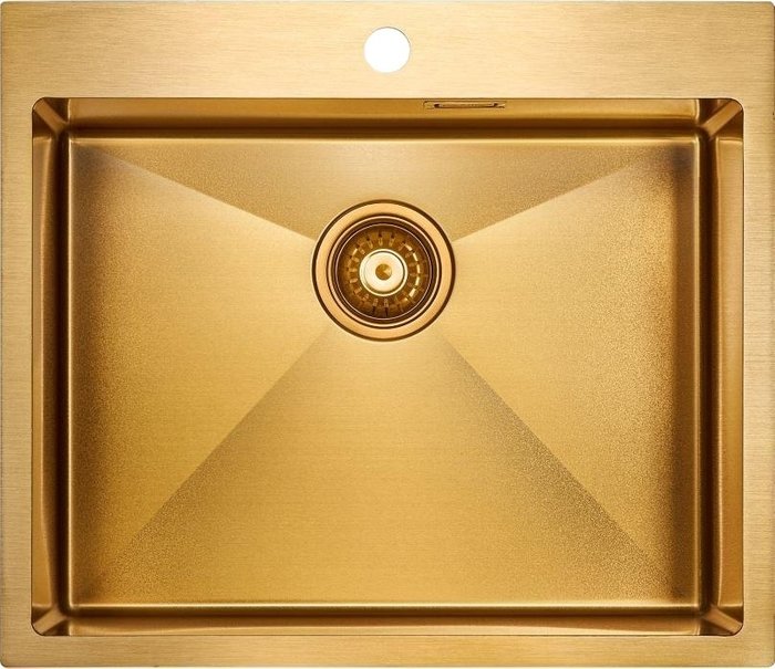 Кухонная мойка прямоугольная Paulmark Isar 59х51 см золотого цвета  - купить Кухонные мойки по цене 44928.0