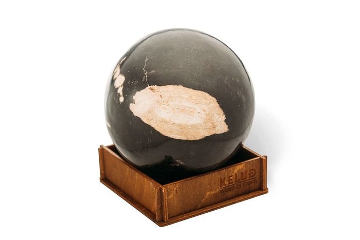 Декоративный шар из окаменелого дерева 383684 - купить Фигуры и статуэтки по цене 5150.0