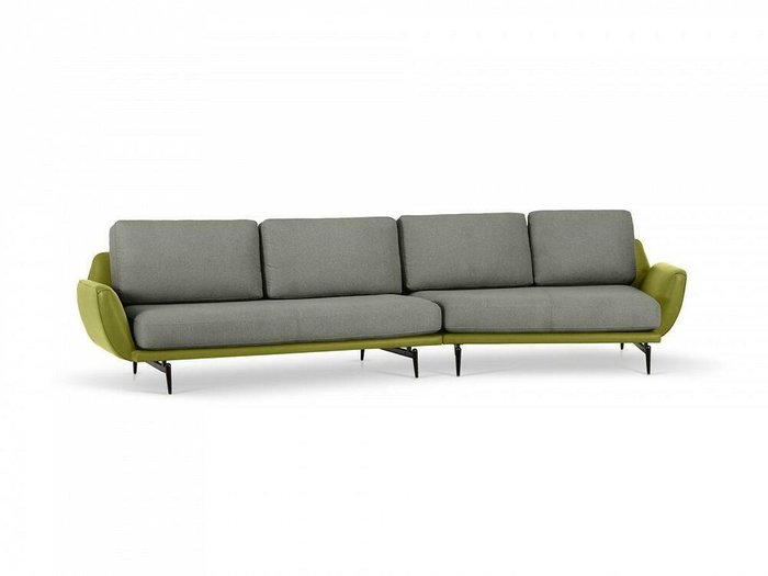 Угловой диван правый Ispani серо-зеленого цвета - лучшие Угловые диваны в INMYROOM