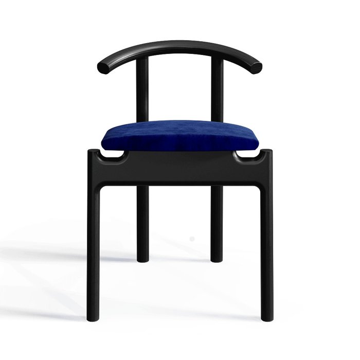 Стул Hans black/velvet blue с мягким сидением - купить Обеденные стулья по цене 21630.0