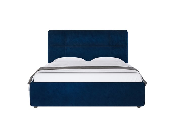 Кровать мягкая с основанием под матрас Amber Style 140х200 синего цвета - купить Кровати для спальни по цене 54150.0