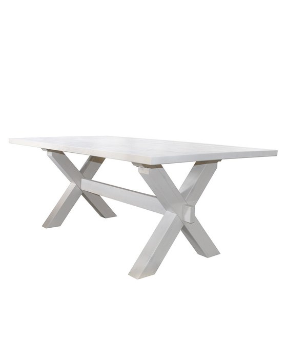 Обеденный стол из массива сосны Акадия в белом цвете - купить Обеденные столы по цене 35400.0